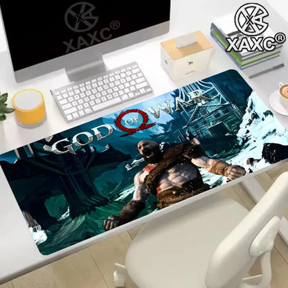 Mouse Pad God of War Xxl XAXCGaming Accessories Keyboard Computer Carpet Game Desk Mat Pc Large Gamer Cabinet Table Mats