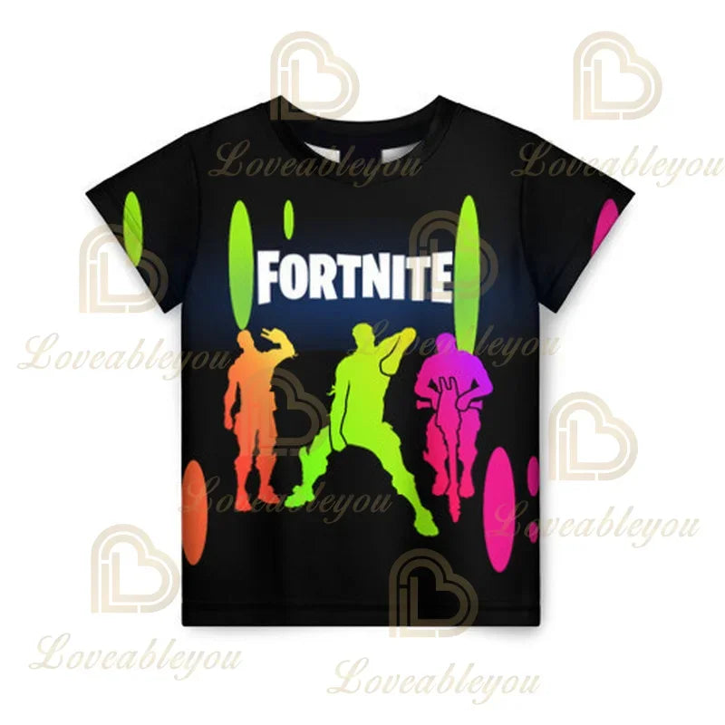 Battle Royale T-Shirt Fortnite T-Shirt Victory Cartoon-Oberteile Teenager-Kleidung Kinder Hero Game Fortress Night 3D Jungen Mädchen T-Shirt