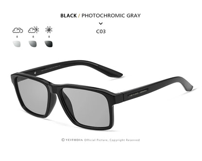 VEITHDIA Polarized UV400 Sunglasses Fashion Photochromic Gradient Mirror Lens Sports Driving Eyeglasses for Men And Women X7919