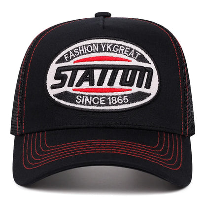 New Style Unisex Baseball Cap Classic STATION Letter Pattern Mesh Cap Men and Women Breathable Streetwear Summer Trucker Hat