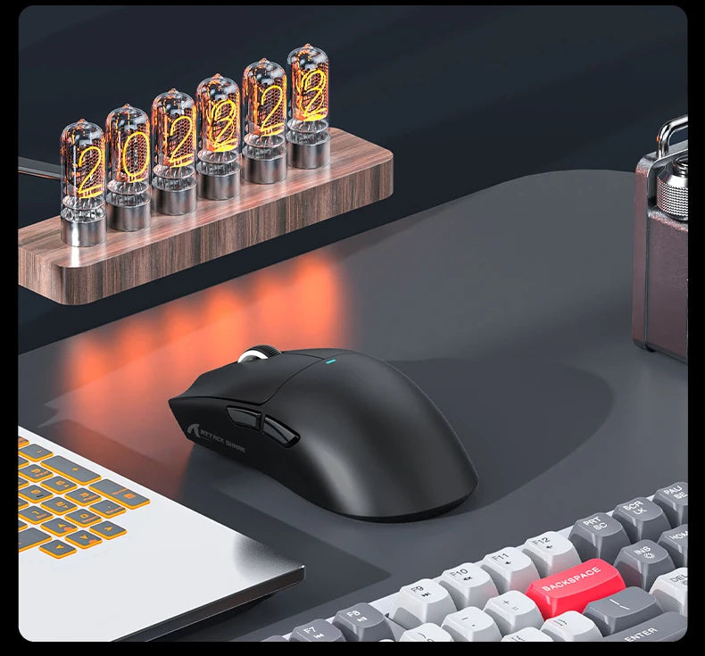 Ratón gaming inalámbrico ATTACK SHARK X11SE, trimodo, superligero de 63g con sensor PAW3311, 22000 DPI, batería de 300mAh, doble controlador
