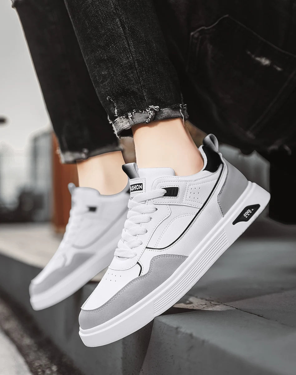 Sneakers basse casual sportive da uomo, stile basket fashion, street style, scarpe da skateboard per ragazzi