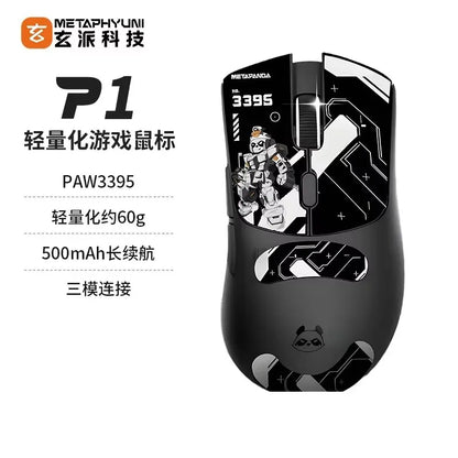 Metaphyuni Metapanda P1 Pro Max Wireless Gaming Mouse PAW3395 Sensor, Lightweight 2.4GHz Ergonomic Wireless Gaming Mouse for PC & Esports