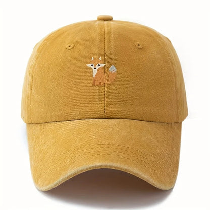 Boné de baseball estampado com padrão de raposa adorável para moda casual do dia a dia, chapéu versátil para deslocações urbanas, adequado para homem e mulher