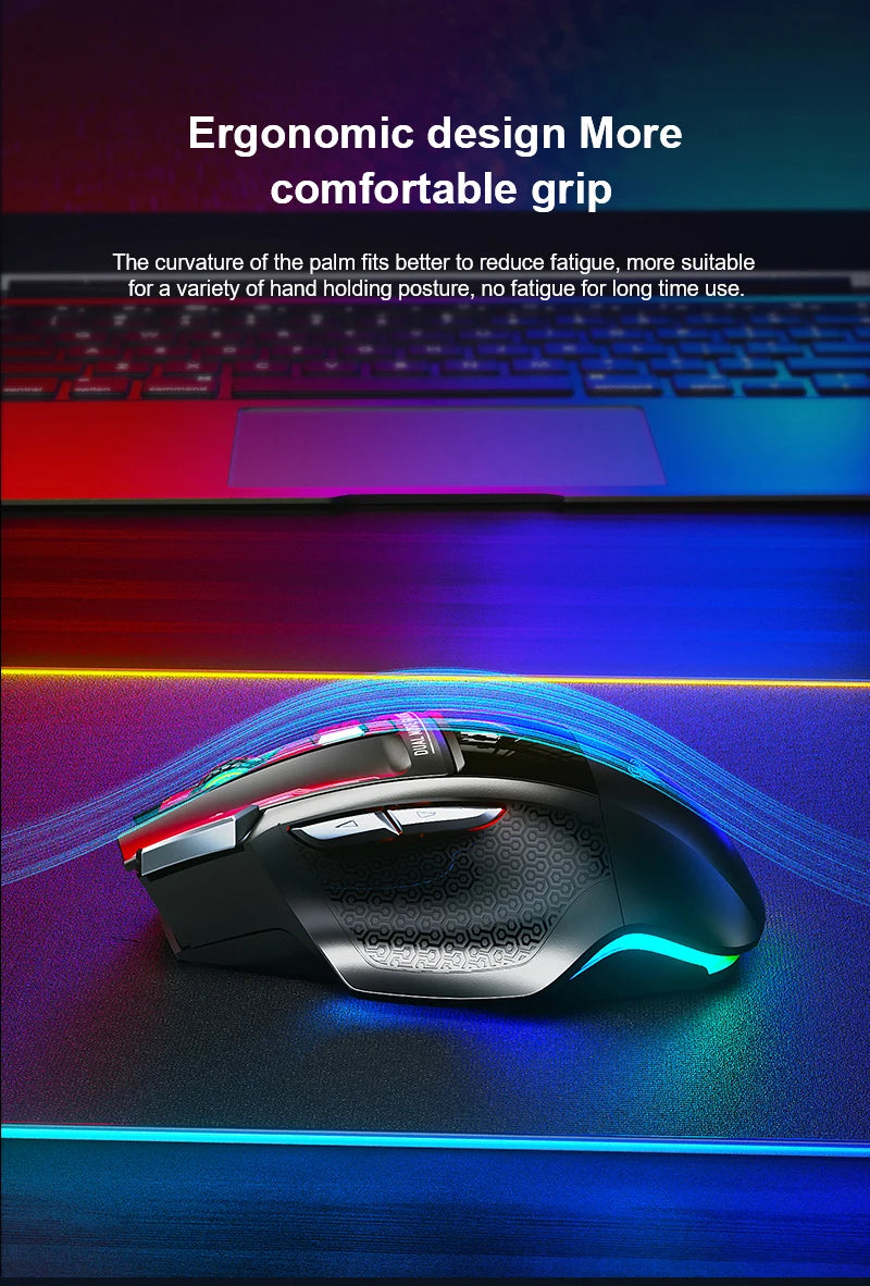 Ratón gaming AULA SC550 2.4G inalámbrico con macro, retroiluminación RGB, diseño ergonómico, ratón e-sports, accesorios para PC