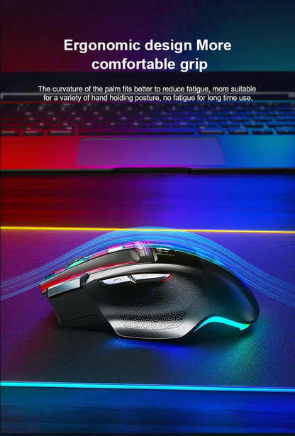 Ratón gaming AULA SC550 2.4G inalámbrico con macro, retroiluminación RGB, diseño ergonómico, ratón e-sports, accesorios para PC