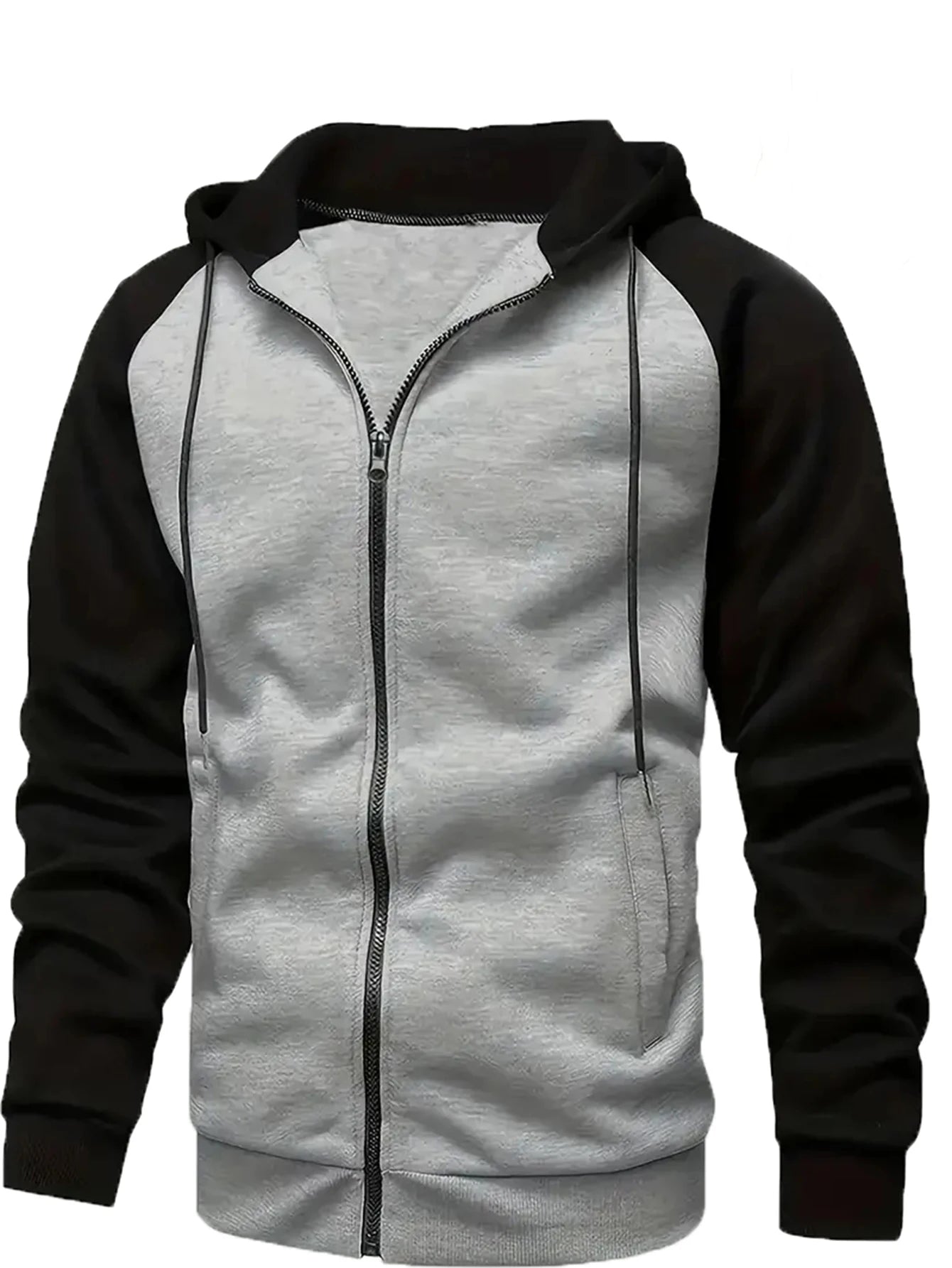 Autumn Winter New Zipper Fleece Hooded Coat Casual Men Women Plus Size Loose Pullover Fashion Raglan Sleeves Sweatshirt Top