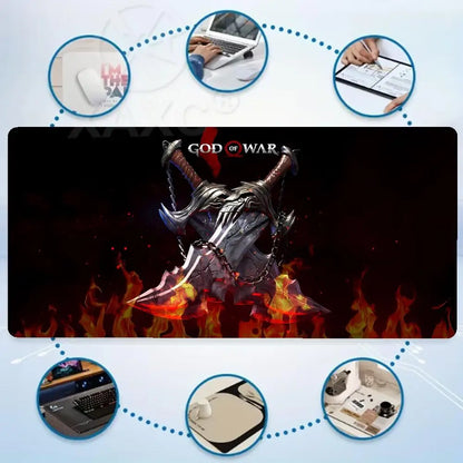 Mouse Pad God of War Xxl XAXCGaming Accessories Keyboard Computer Carpet Game Desk Mat Pc Large Gamer Cabinet Table Mats