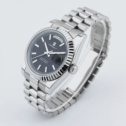 Luxuriöse Corgeut 36MM Herrenuhr ST1644 Automatische mechanische Armbanduhr mit Saphirglas Relogio Masculino 10BAR Day Swim Dress Watch