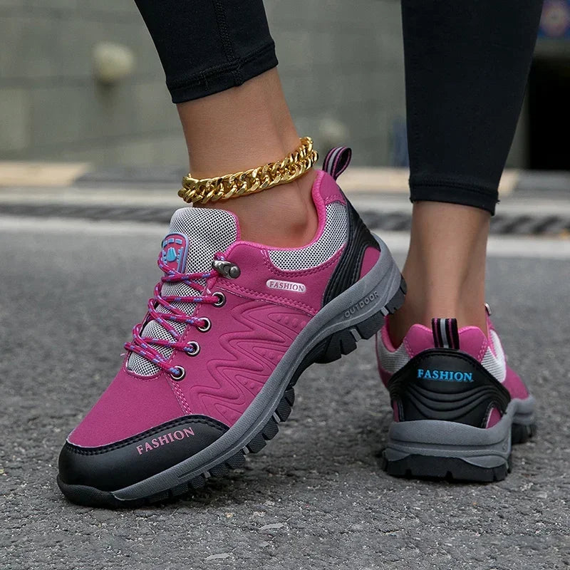 Zapatillas de senderismo para mujer, calzado deportivo outdoor antideslizante, cómodo para caminar, escalar y hacer jogging