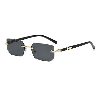Trendy Rimless Sunglasses for Men Women Fashion Frameless Rectangle Sun Glasses Retro UV400 Shades Summer Goggles Eyewear