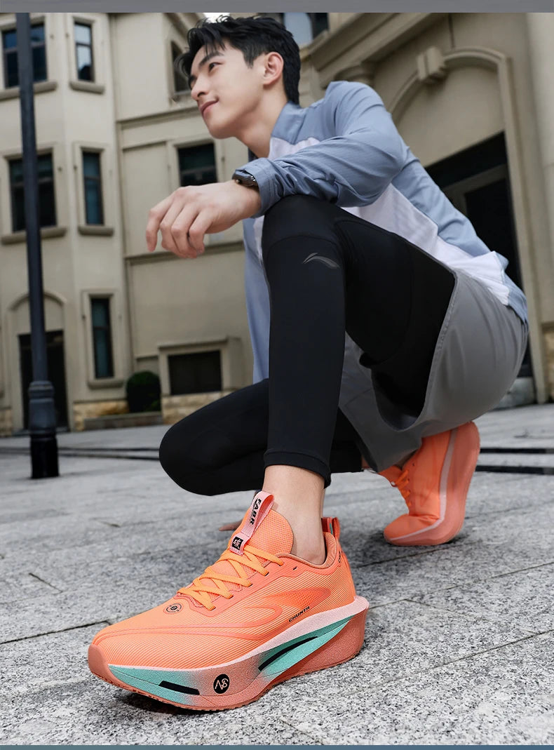 Carbon Plate Sports Running Shoes Marathon Men Breathable Lightweight Women's Comfortable Athletic Non-Slip Chunta Sneakers