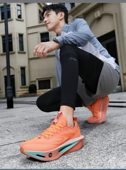 Carbon Plate Sports Running Shoes Marathon Men Breathable Lightweight Women's Comfortable Athletic Non-Slip Chunta Sneakers