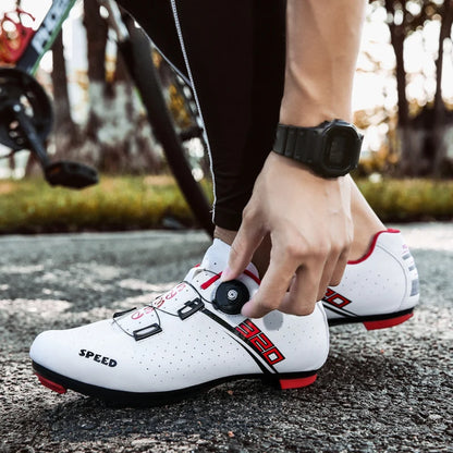 Neue Fahrradschuhe für Herren, selbstverriegelnde Rennrad-Sportschuhe, lockless Trainingsschuhe, SPD-Cleats-Fahrradschuhe für Damen