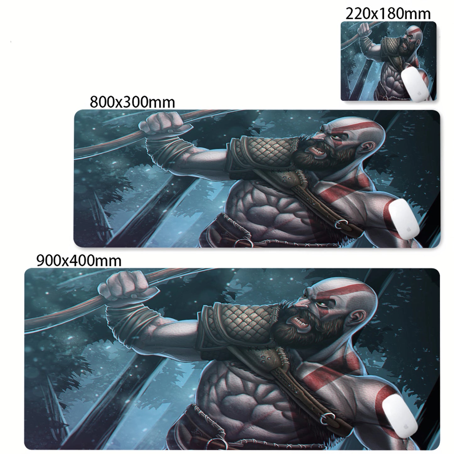 Game God of War Mouse Pad Anime Game Mousepad Computer Keyboard Desk Pads Office Carpet Laptop Mausepad Non-slip Base Deskmat