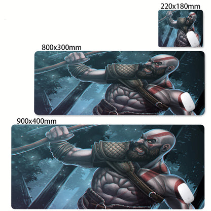 Xxl Mouse Pad God of War Desk Mat Pc Gaming Accessories Keyboard Computer Mousepad Gamer Large Cabinet Office Table Carpet Rug