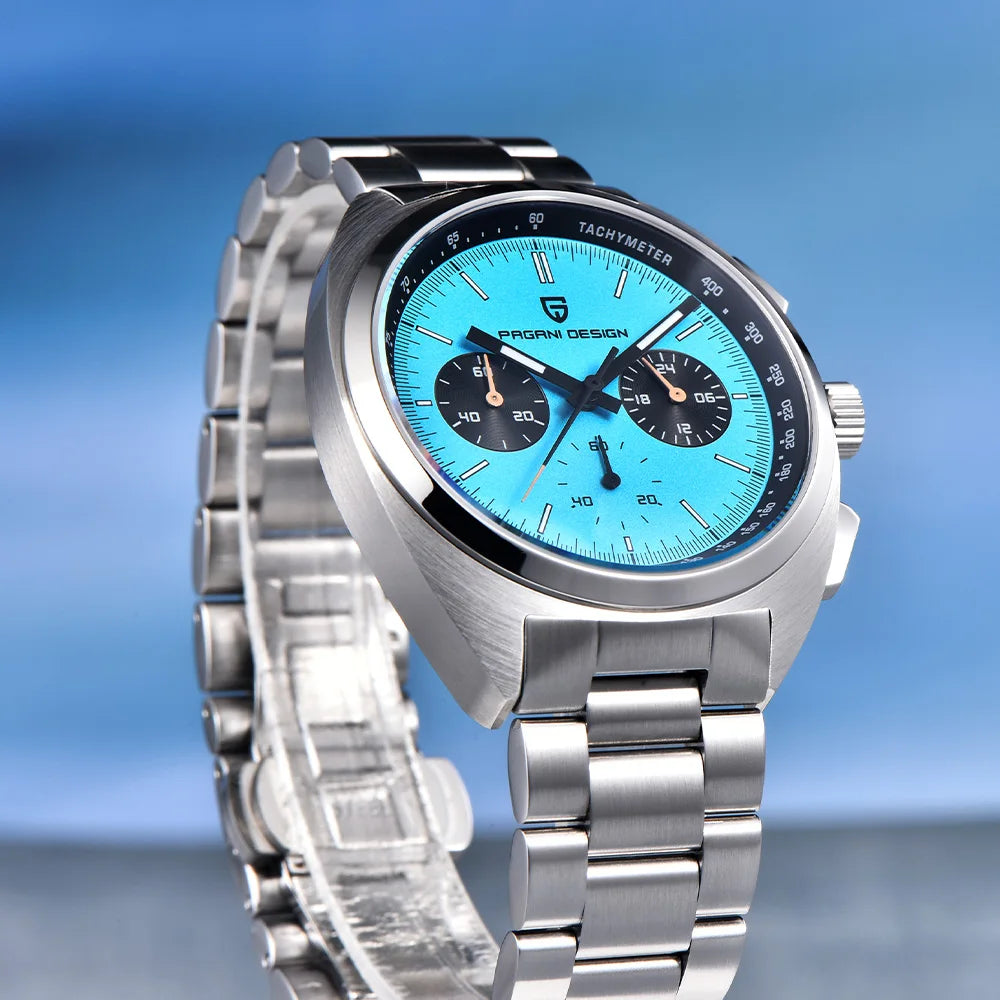 Pagani Design 2026 Fashion Men's Quartz Watch Top Brand Luxury Sapphire VK63 Men's Chronograph All-Steel Diving Relógios Masculino