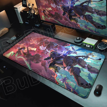 Tapete de rato gaming Overwatch Anime Girl grande XXL com impressão HD, base para teclado de computador, portátil e escritório, tapete de secretária em borracha macia 900x400 MM