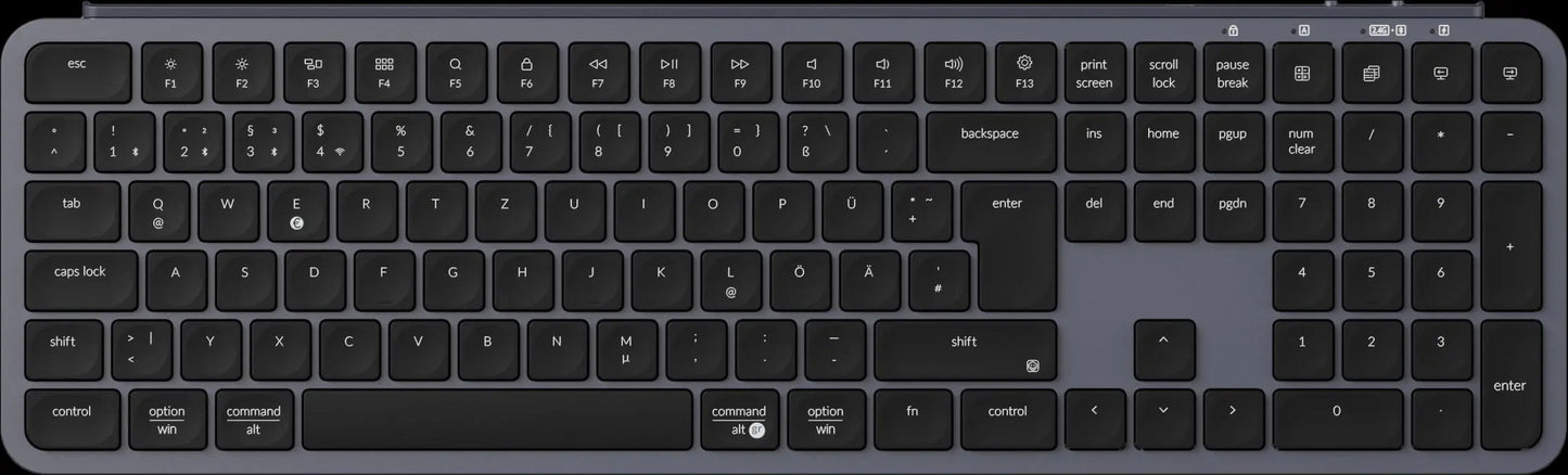 Keychron B6 Pro ISO-Layout ultraflache kabellose Tastatur in voller Größe, tragbar und leicht, mit 2.4GHz- & Bluetooth-Verbindungen