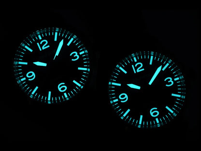 Milifortic Military Watch 39mm NH38 Automatic Mechanical Movement Retro Sapphire Crystal BGW9 Lume Leather Strap 10Bar Watch Men