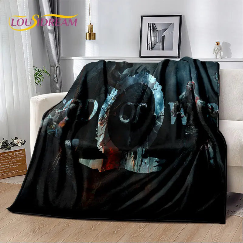 God of War Game Gamers Kratos Soft Plush Blanket,Flannel Blanket Throw Blanket for Living Room Bedroom Bed Sofa Picnic Cover Kid