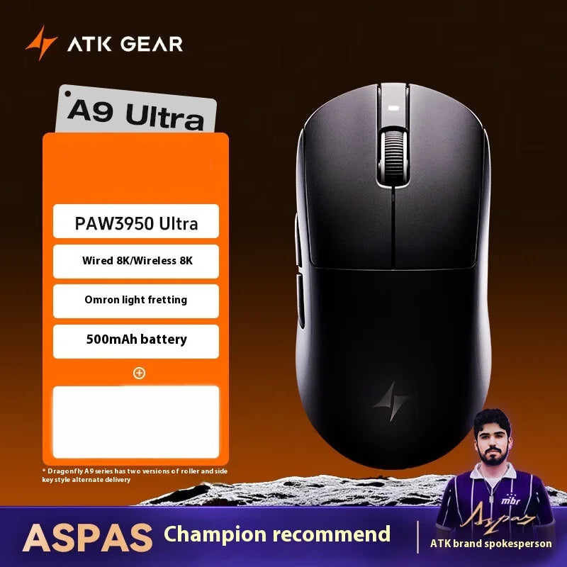 ATK A9 Plus Gaming-Maus kabellos A9/A9 SE/A9 Pro Tri-Mode 8K Gaming-Maus leicht A9 Ultimate E-Sports PC-Geschenk individuell angepasst