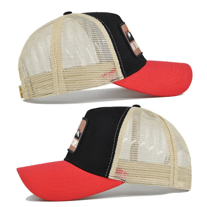 Letter Mesh Breathable Hat Women Men Embroidery Blocking Baseball Cap Sunshade Outdoor Sports Cycling Travel Sun Hat Dad Hat