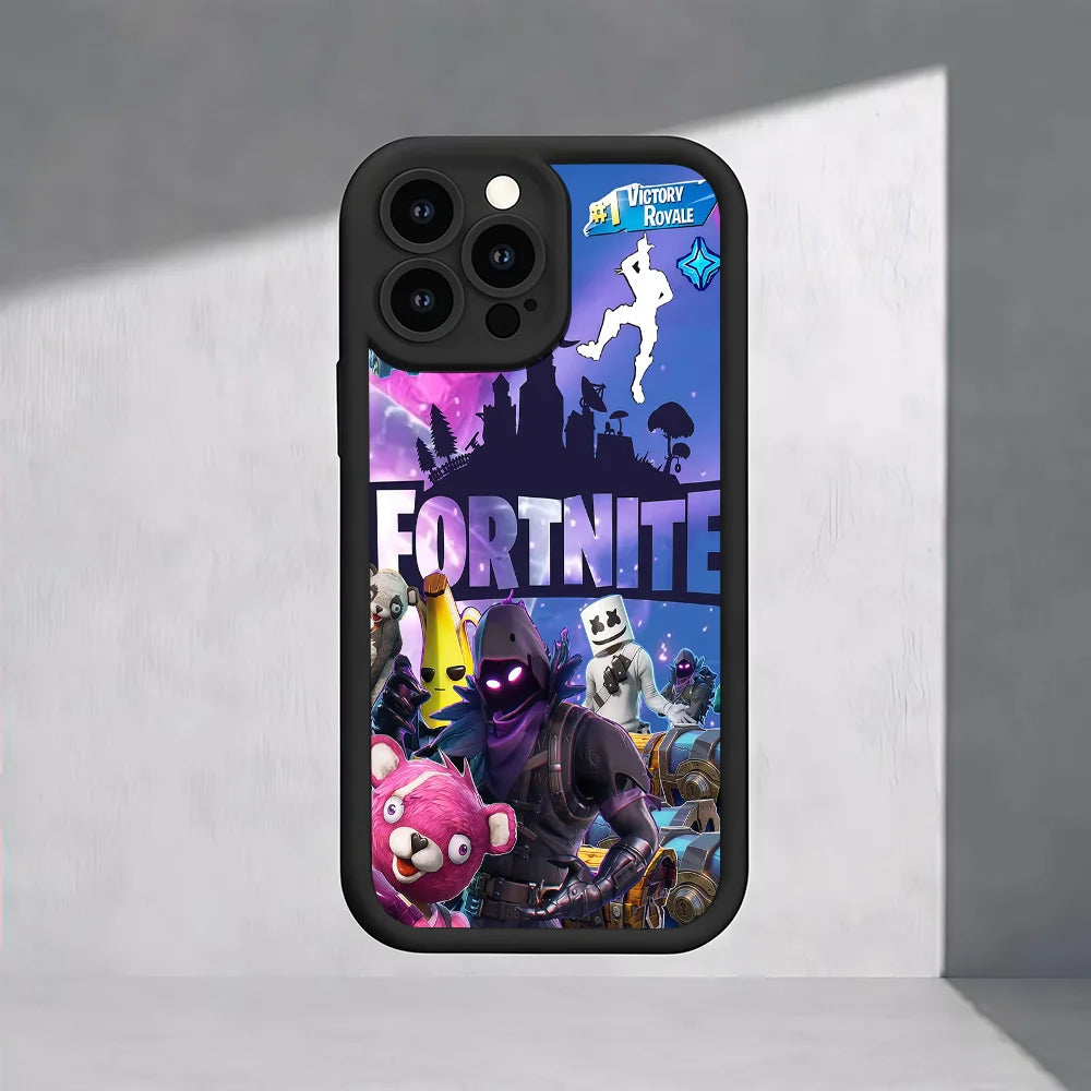 F-Fortnite Gaming-Handyhülle für iPhone 17e 17 16e 16 15 14 13 12 11 Air Pro Max Mini XR XS X 7 8 6 6s Plus, weiche TPU-Rückhülle