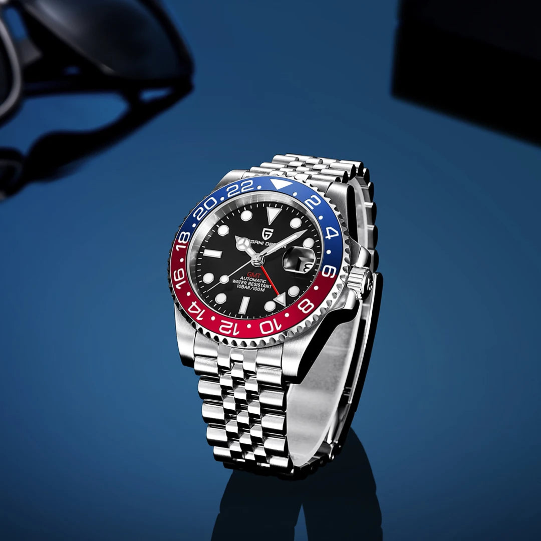 2026 Nuovo PAGANI DESIGN Orologio meccanico di lusso da uomo in acciaio inossidabile GMT Top Brand Vetro zaffiro Orologio da uomo