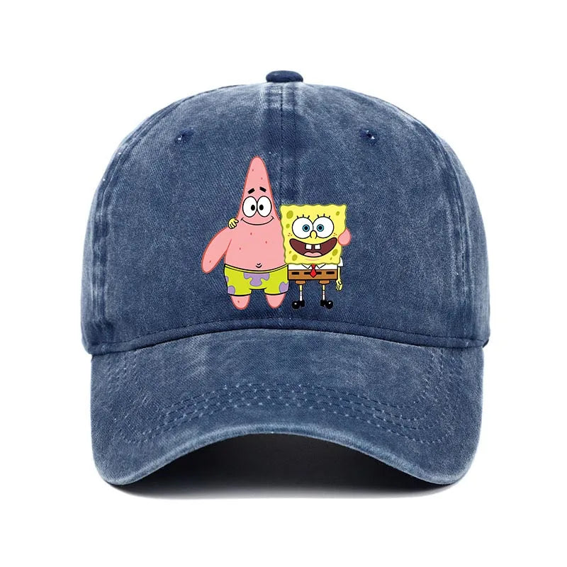Fashion Cute SpongeBobs Baseball Cap Movie Cartoon Role Adult Men Women Sport Casual Sunshade Adjustable Anime Peaked Mesh Hat