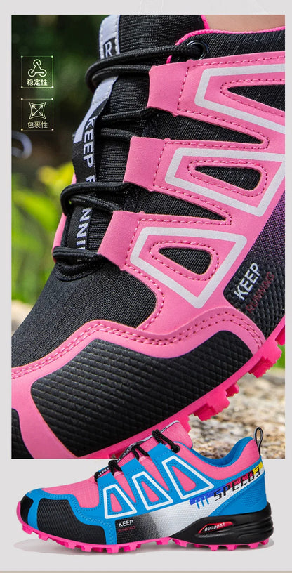 Unisex Outdoor Hiking Shoes Lace-Up Non-Slip Lightweight Men Tactical Training Sports Shoes Women Lockless Casual Cycling Shoes