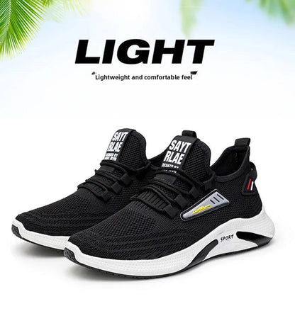 Hot Sale Of The Season New Men's Running Shoes Breathable Lightweight Knitted Lace-Up Sports Sneakers Fashionable Korean Styl...
