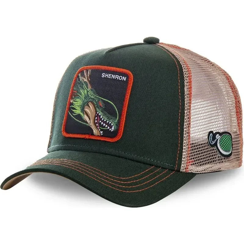Son Goku Cap Baseball Cap Summer Travel Peaked Cap Men's Embroidery Hip-Hop Sun Visor Adjustable Trucker Mesh Cap