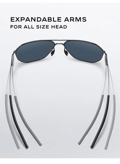 CAPONI Nylon Sunglasses For Men Super Elastic Bio-Steel Polarized Driving Sun Glasses UV400 Protect Brand Design Shades CP23017