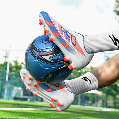 Chaussures de football AG FG unisexes pour adultes, crampons longs à haute adhérence, baskets légères et confortables pour l'entraînement et la compétition