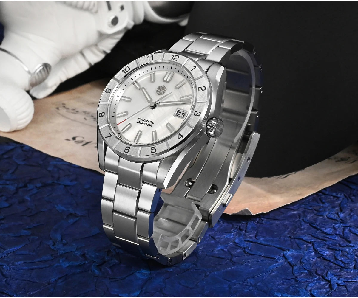 San Martin New 42mm Peacock Gemstone Dial NH35 Luxury Men Watch Automatic Mechanical Sapphire 100M Waterproof Luminous SN0130