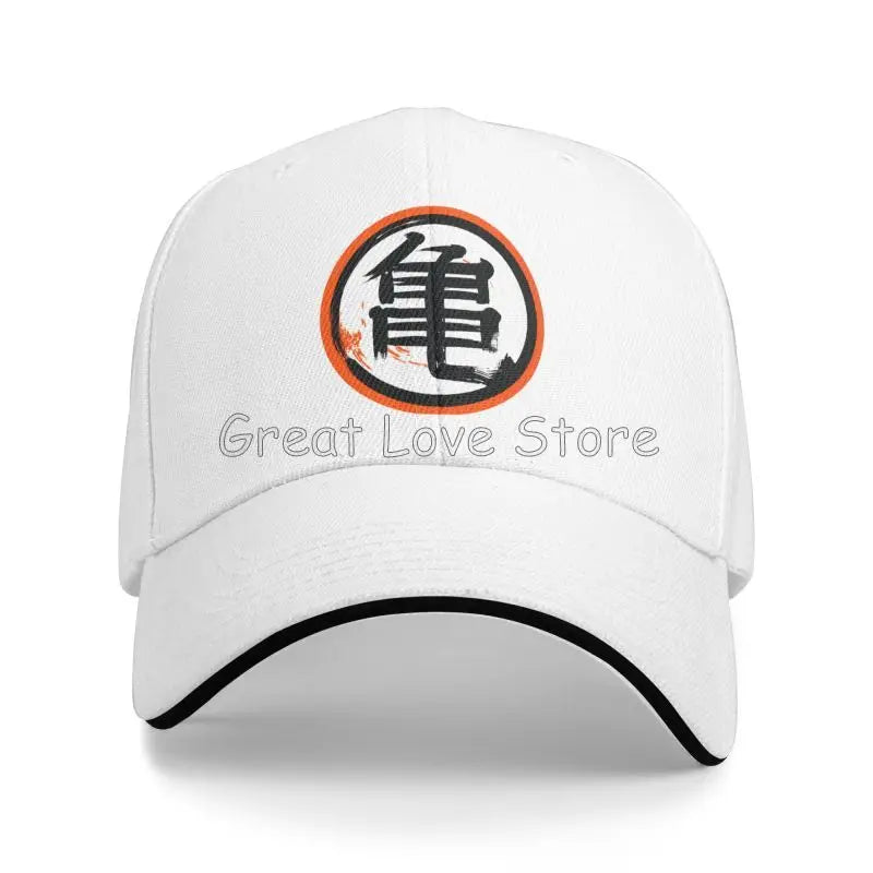 DBZ Kanji Print Baseball Cap Men Adjustable Sun Hat Luxury Trucker Sandwich Cap Women Casual Snapback Bucket Caps Golf Hats