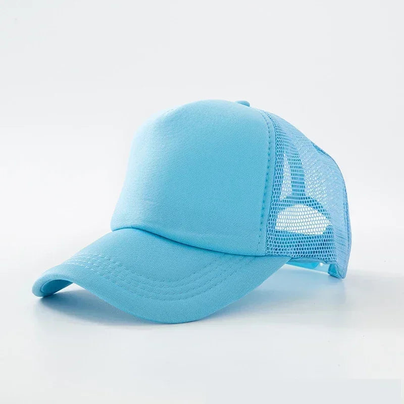 Custom Hat with Logo Printing Polyester Mesh Trucker Hat Adjustable Dad DIY Logo Baseball Cap for Men Women