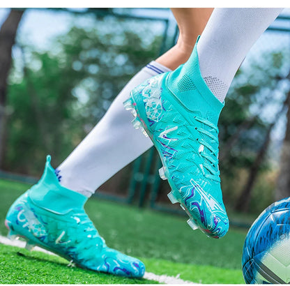 Chuteiras de Futebol de Cano Alto para Homem, para Relva Sintética, Respirantes e Antiderrapantes, Ténis de Treino e Jogo para Desporto ao Ar Livre, Chuteiras de Futebol FG