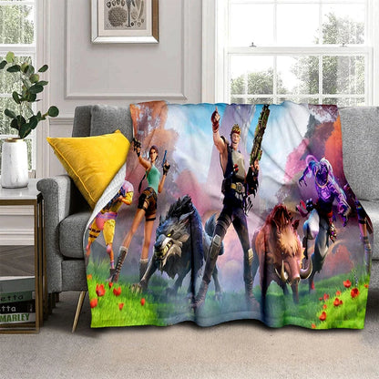 Fortnite Game Flannel Blanket Unisex Soft Warm Throw Blanket for Bedroom Living Room Bed Travel Camping Sofa Decoration Supplie