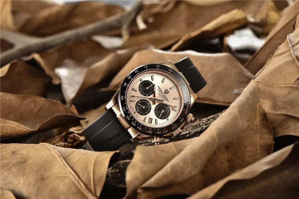 Novo Original PAGANI DESIGN PD-1664 Relógio de Pulso de Luxo para Homem, Movimento de Quartzo Japonês VK63, Safira, Cronógrafo Resistente à Água, Dourado
