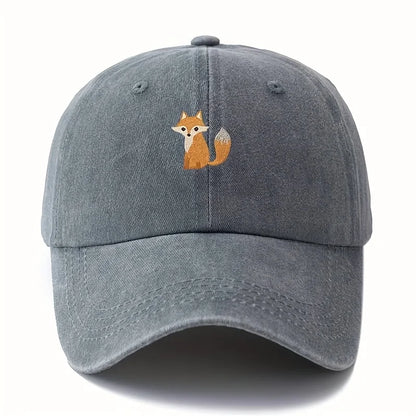 Boné de baseball estampado com padrão de raposa adorável para moda casual do dia a dia, chapéu versátil para deslocações urbanas, adequado para homem e mulher