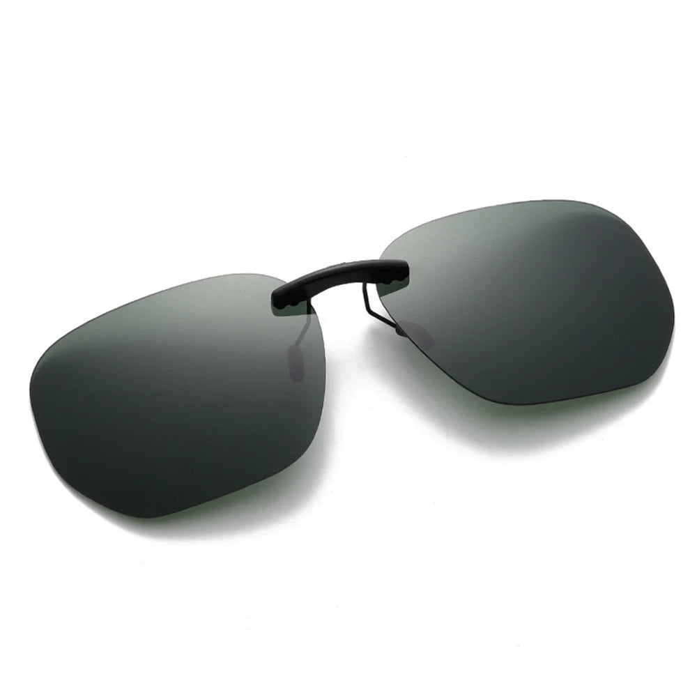 KLASSNUM Men Driving Clip On Polarized Sunglasses for Myopia Eyeglasses Women Square Night Vision Fishing UV400 Sun Glasses Clip