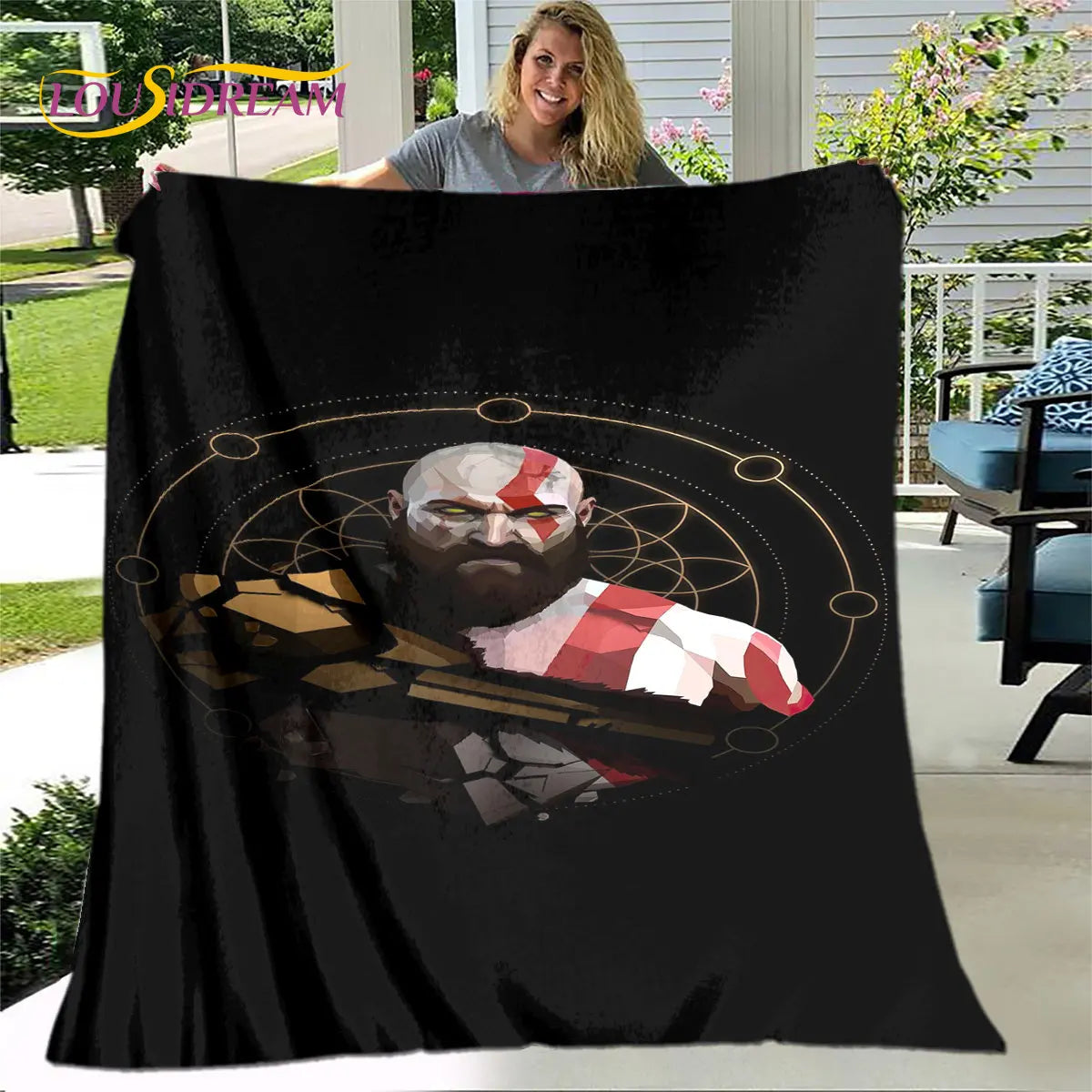 Game God of War Gamers Soft Plush Blanket,Flannel Blanket Throw Blanket for Living Room Bedroom Bed Sofa Picnic Cover Bettdecke