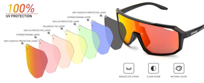 Kapvoe Cycling Glasses Men Cycling Sunglasses MTB UV400 Polarized Built-in Myopia Frame Bicycle Goggles Outdoor Sports Eyewear