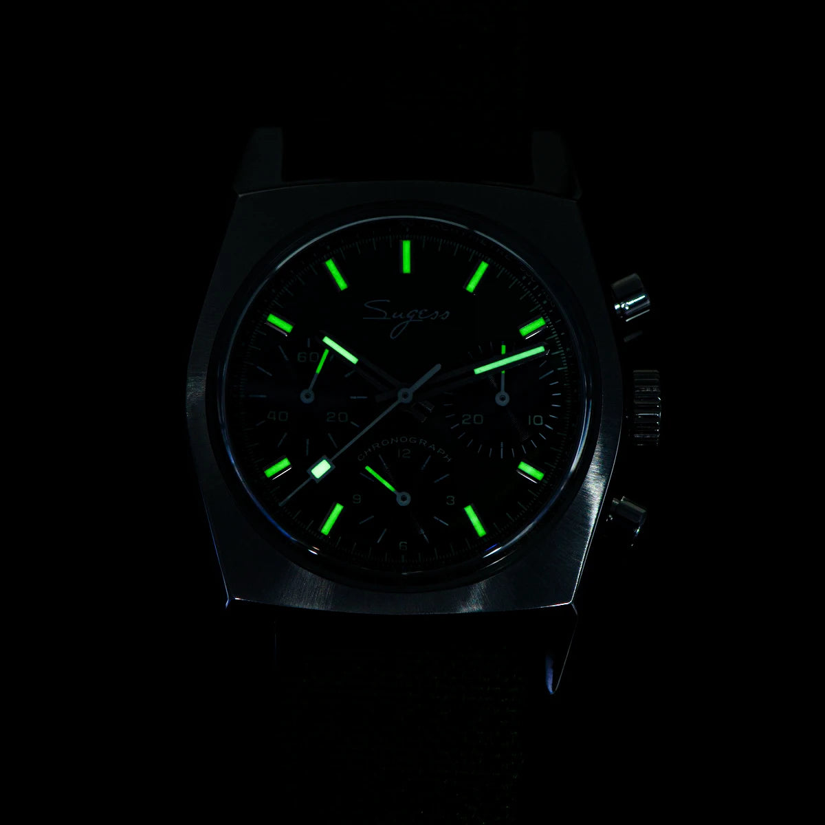Sugess 37mm Men's Pilot Watches Original ST19 Chronograph Swanneck Mechanical Wristwatches Dome Sapphire Crystal Force Army 2024