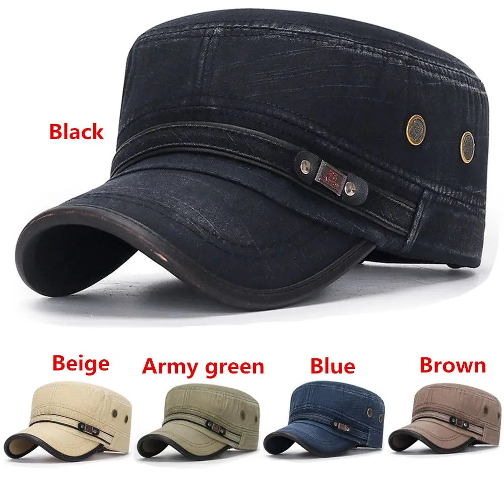 Fashion Men Peaked Cap Spring Summer Breathable Baseball Cap Adjustable Casual Cadet Hat High Quality Cotton Sun Cap