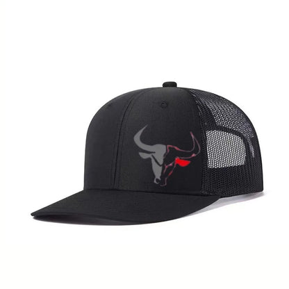 Casual Bull Head Print Summer Baseball Cap Breathable Hip Hop Sports Visor Mesh Adjustable Sun Hats Men Women
