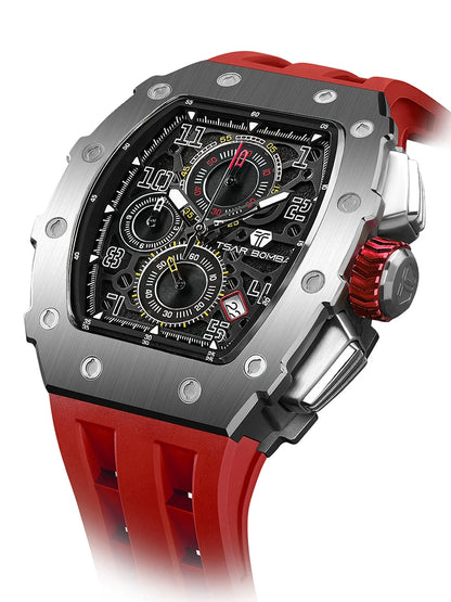 Reloj TSAR BOMBA New TB8204 para hombre, cronógrafo de cuarzo japonés, resistente al agua 50M, reloj de pulsera deportivo de moda, reloj masculino de lujo, regalo para hombre