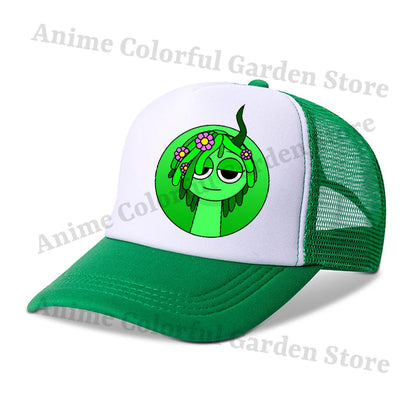 Sprunki Parent-child Baseball Cap Anime Cartoon Hip Hop Flat Caps Men Women Kids Summer Fashion Sunshade Breathable Hats Gifts